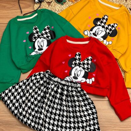 سه تیکه کراپ فینگردار دامن و تل